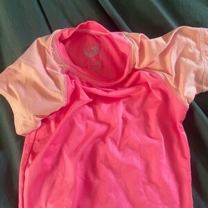 Pink and Cream Short Sleeve Shirt